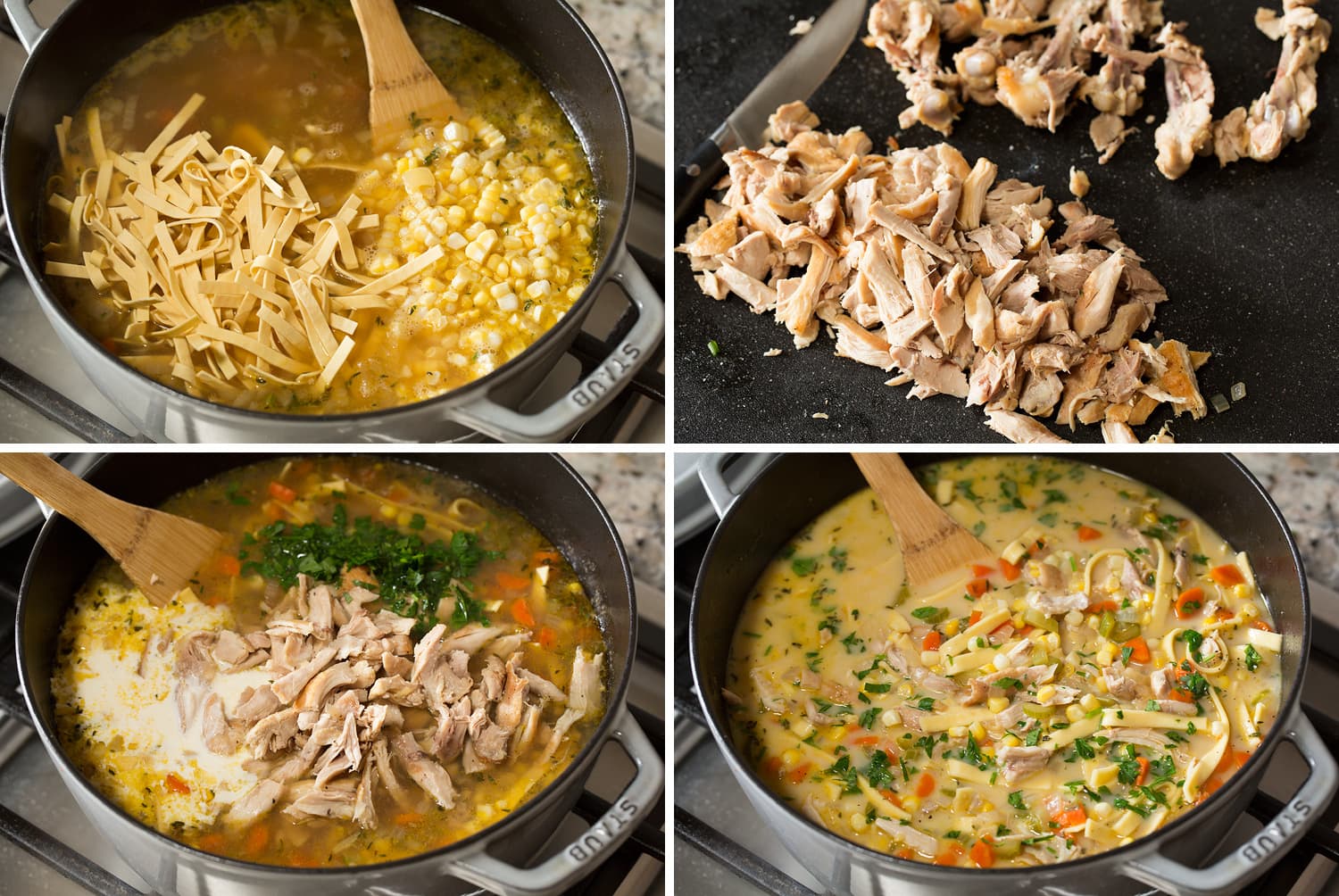 Final four steps of making soup.
