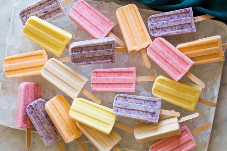 Multicolor yogurt pops